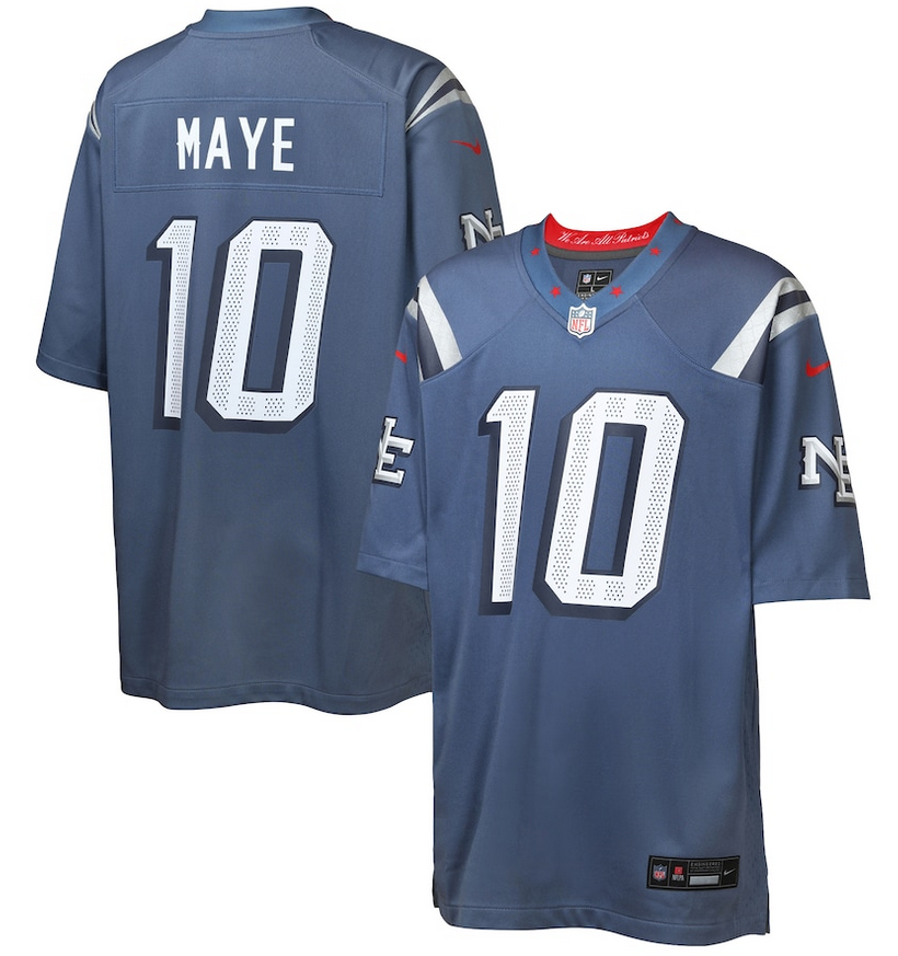 Youth New England Patriots #10 Drake Maye Nike 2025 Rivalries blue Limited Jersey->women nfl jersey->Women Jersey